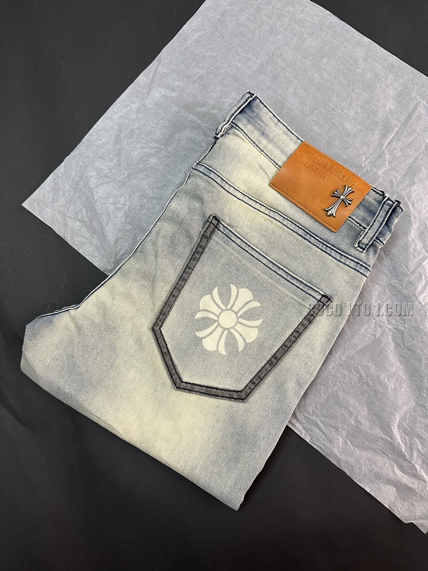 Chrome Hearts Spring/Summer Washed Denim Jeans N42501