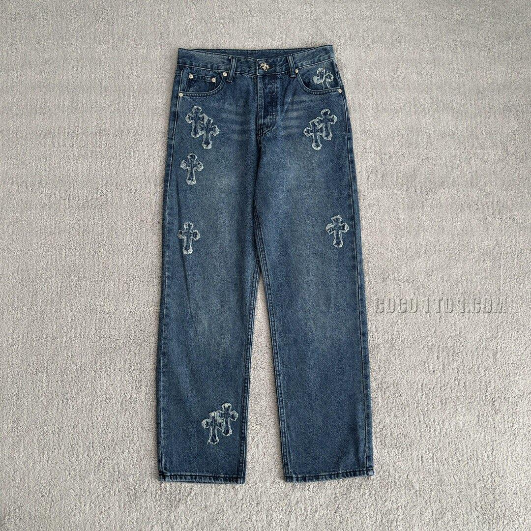 Chrome Hearts Patchwork and Fringes Jeans N42501