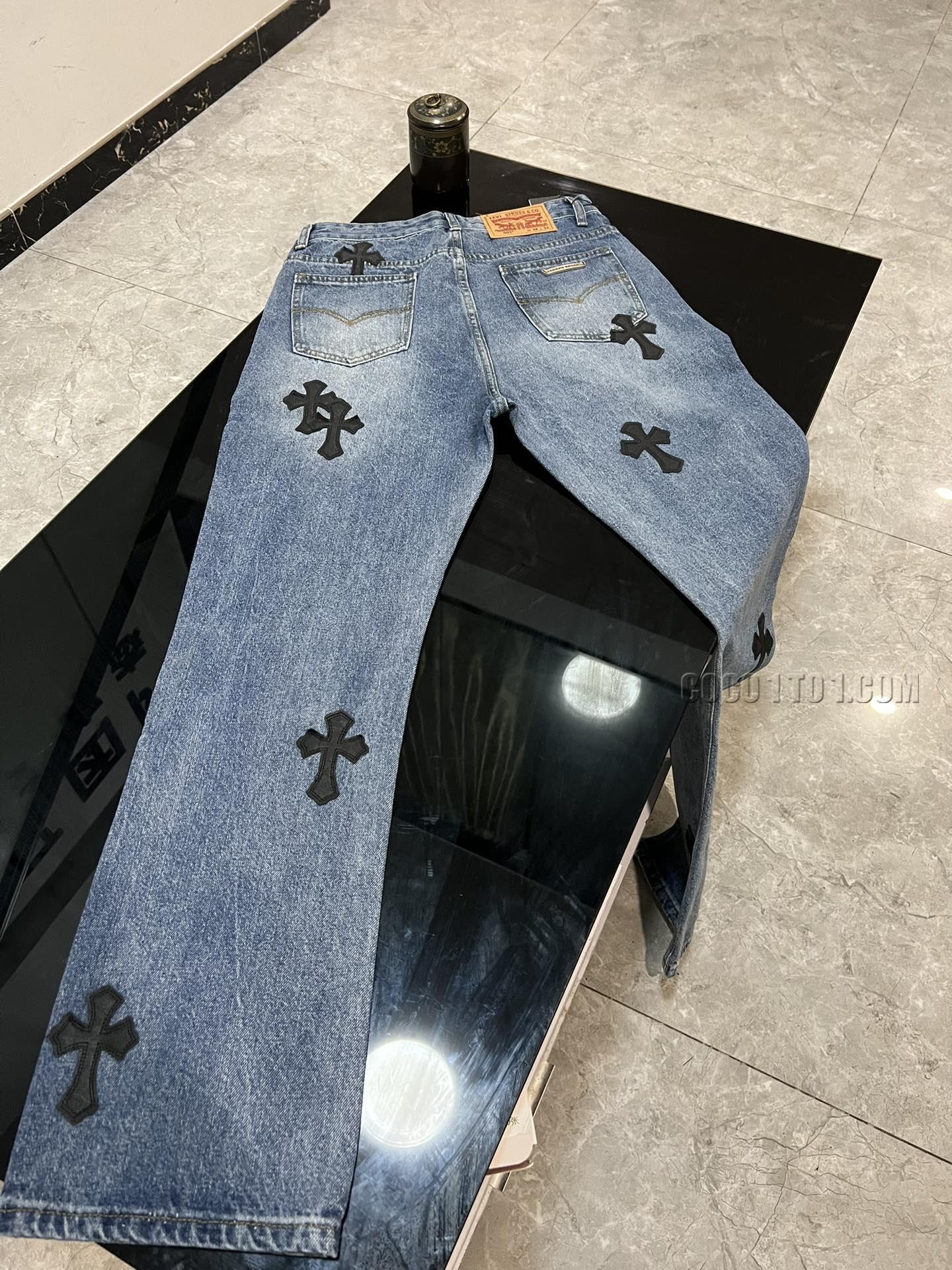 Chrome Hearts Cross Patchwork Jeans N42501
