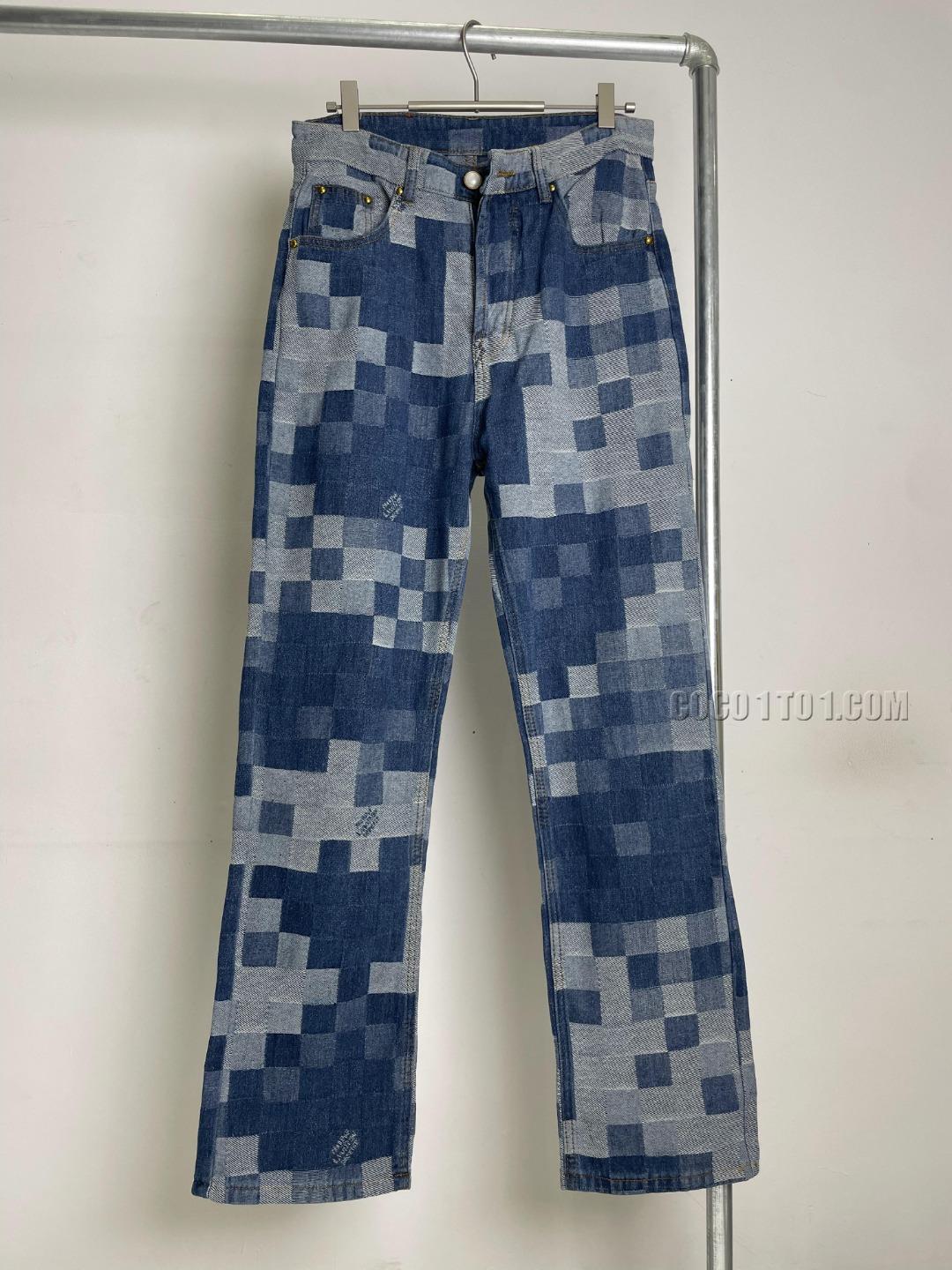 Louis Vuitton 24SS Blurred Mosaic Checkerboard Jeans N42501