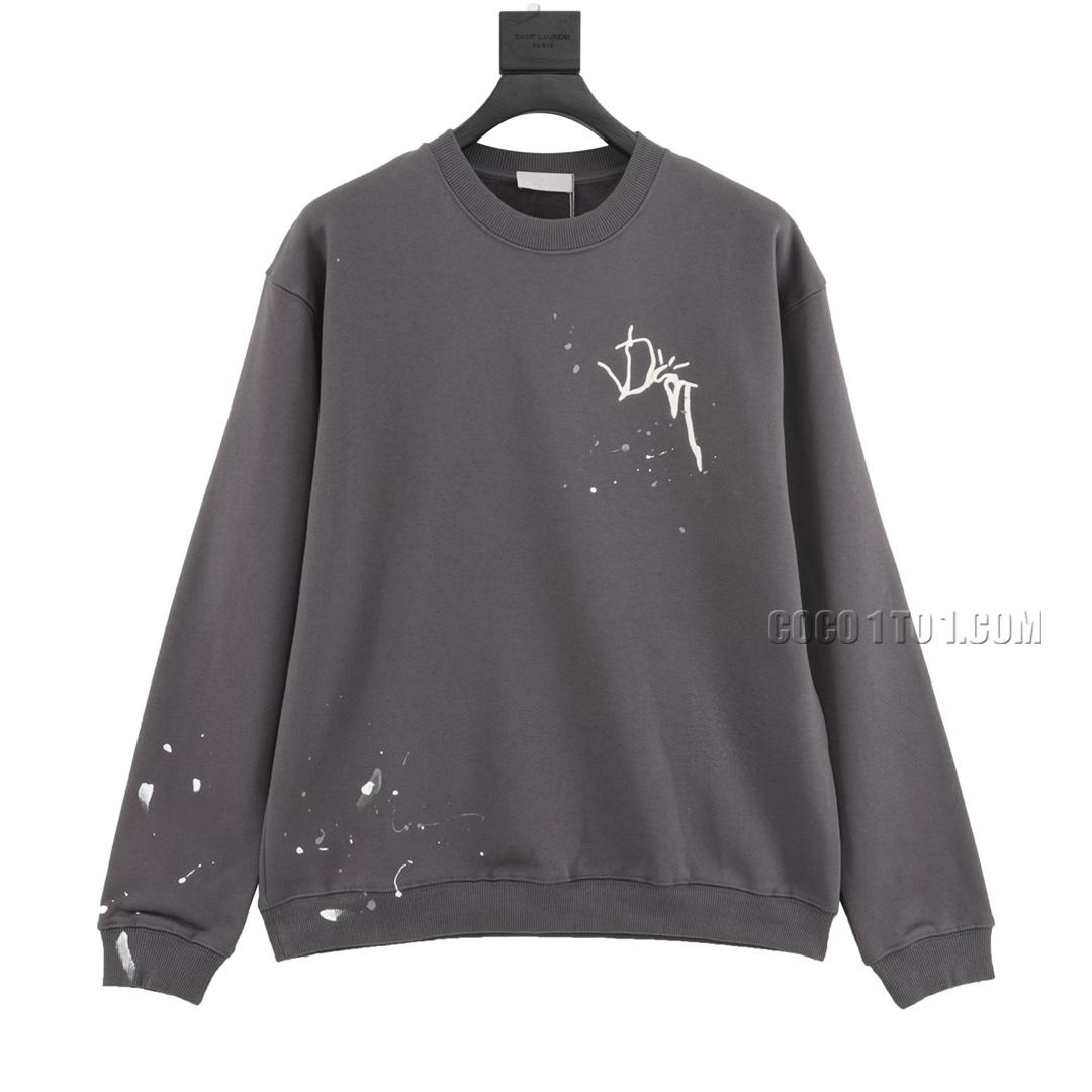 Dior Ink Splatter Embroidered Logo Crewneck Sweatshirt N42901