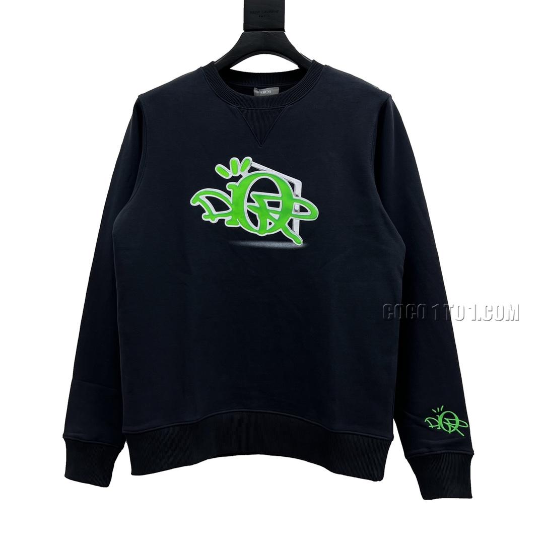 Dior CD Jelly Pressed Floral Embroidered Crewneck Sweatshirt N42901
