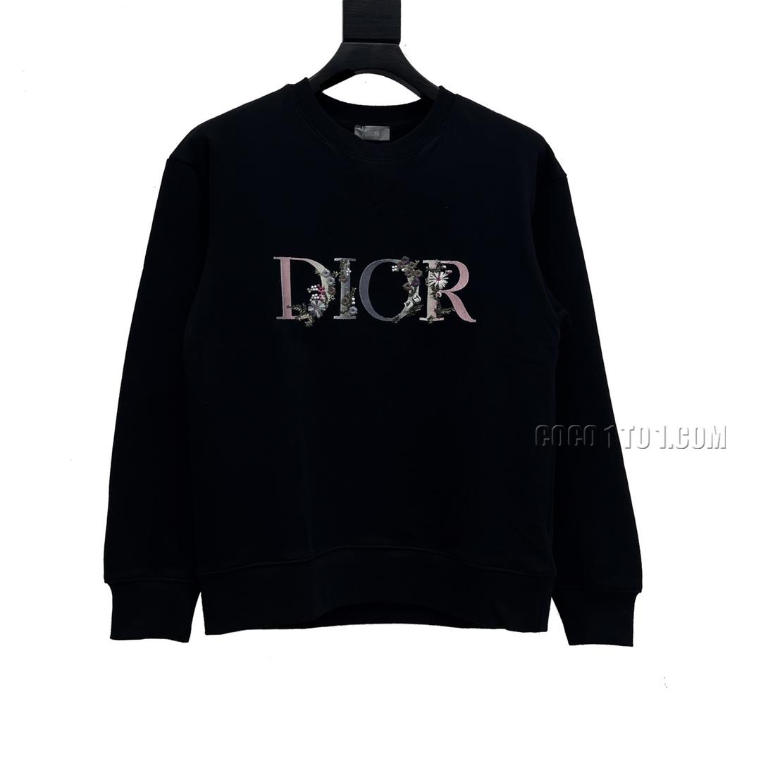 Dior Floral Letter Embroidered Crewneck Sweatshirt N42901