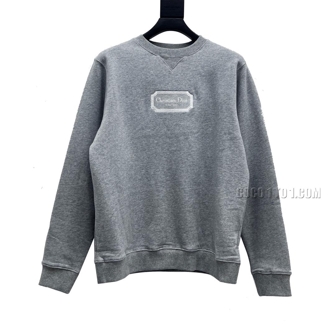 Dior Embroidered Silver Logo Crewneck Sweatshirt N42901