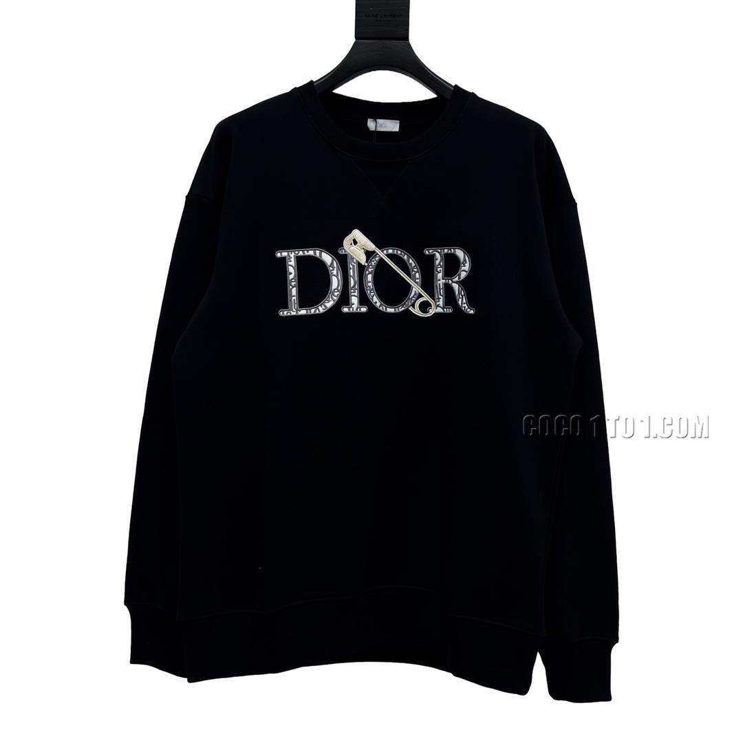 Dior Safety Pin Logo Embroidered Crewneck Sweatshirt N42901