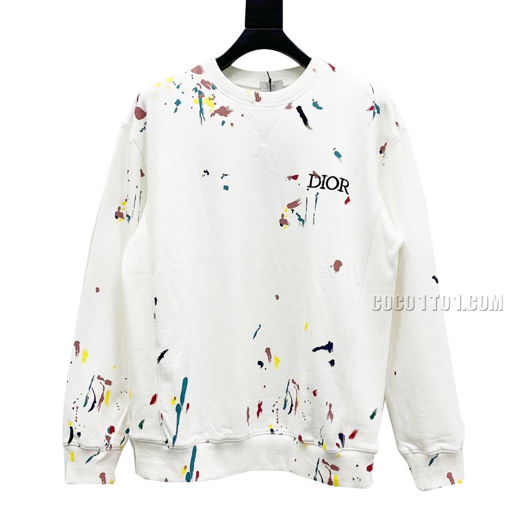Dior Painted Graffiti Ink Crewneck Sweatshirt N42901
