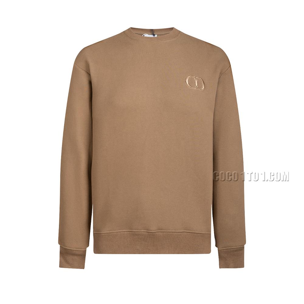 Dior Classic Letter Raised High Density Embroidered Velvet Crewneck Sweatshirt N42901