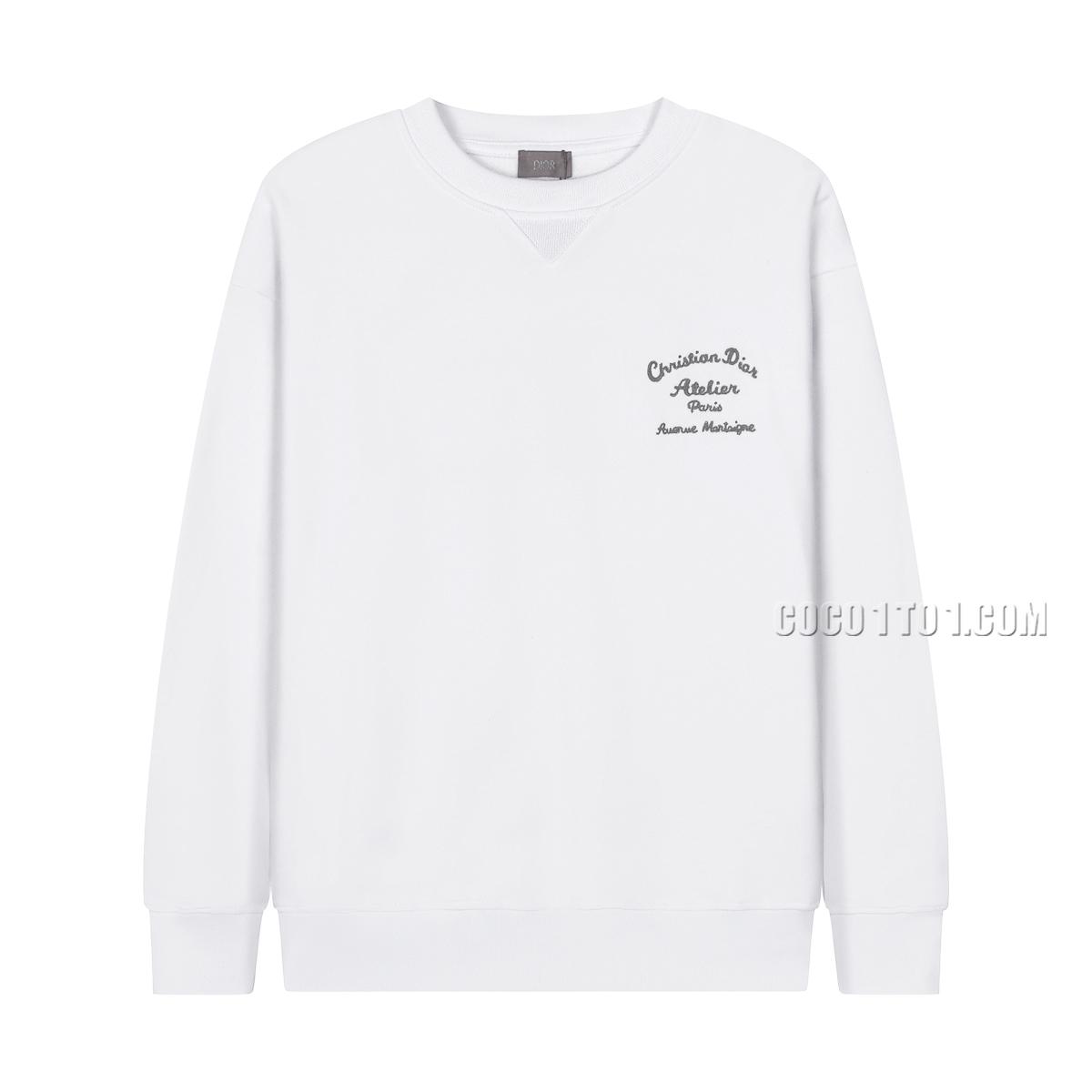 Dior New Front and Back Logo Letter Embroidered Crewneck Sweatshirt N42901