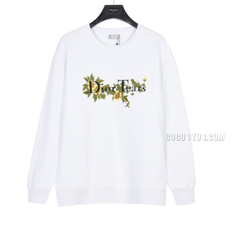 Dior X TEARS Collaboration Embroidered Cotton Crewneck Sweatshirt N42901