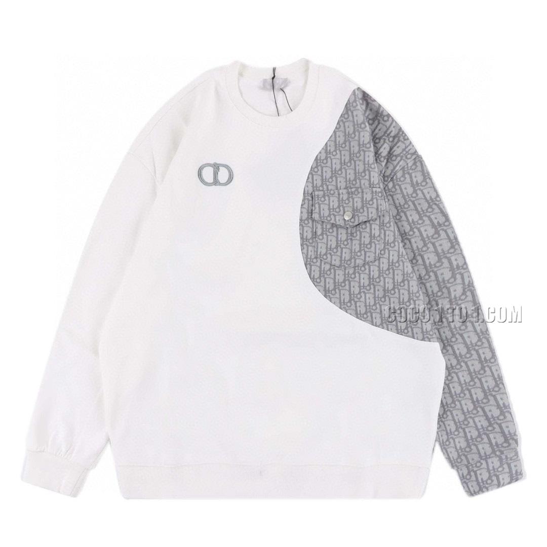 Dior CD Embroidered Spliced Crewneck Sweatshirt N42901