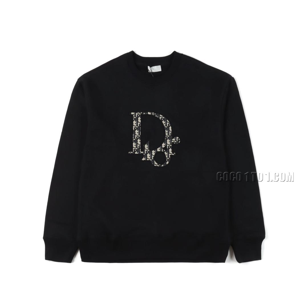 Dior Vintage Patch Embroidered Cotton Crewneck Sweatshirt N42901