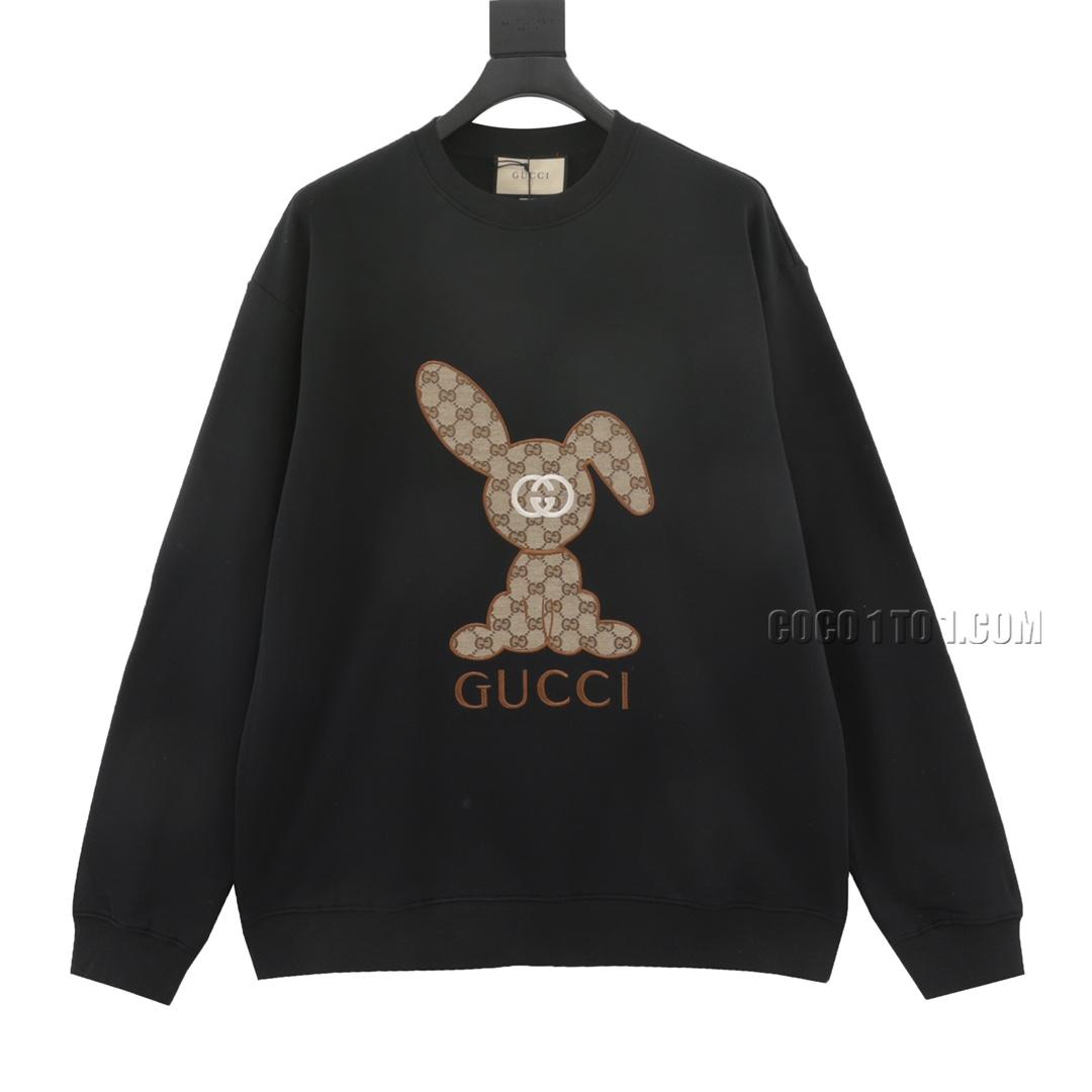 Gucci Vintage Rabbit Patch Embroidered Crewneck Sweatshirt N42901