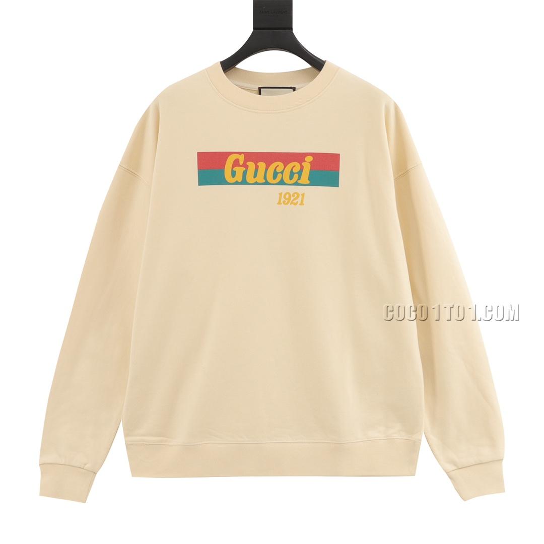 Gucci Red Green Letter Print Crewneck Sweatshirt N42901