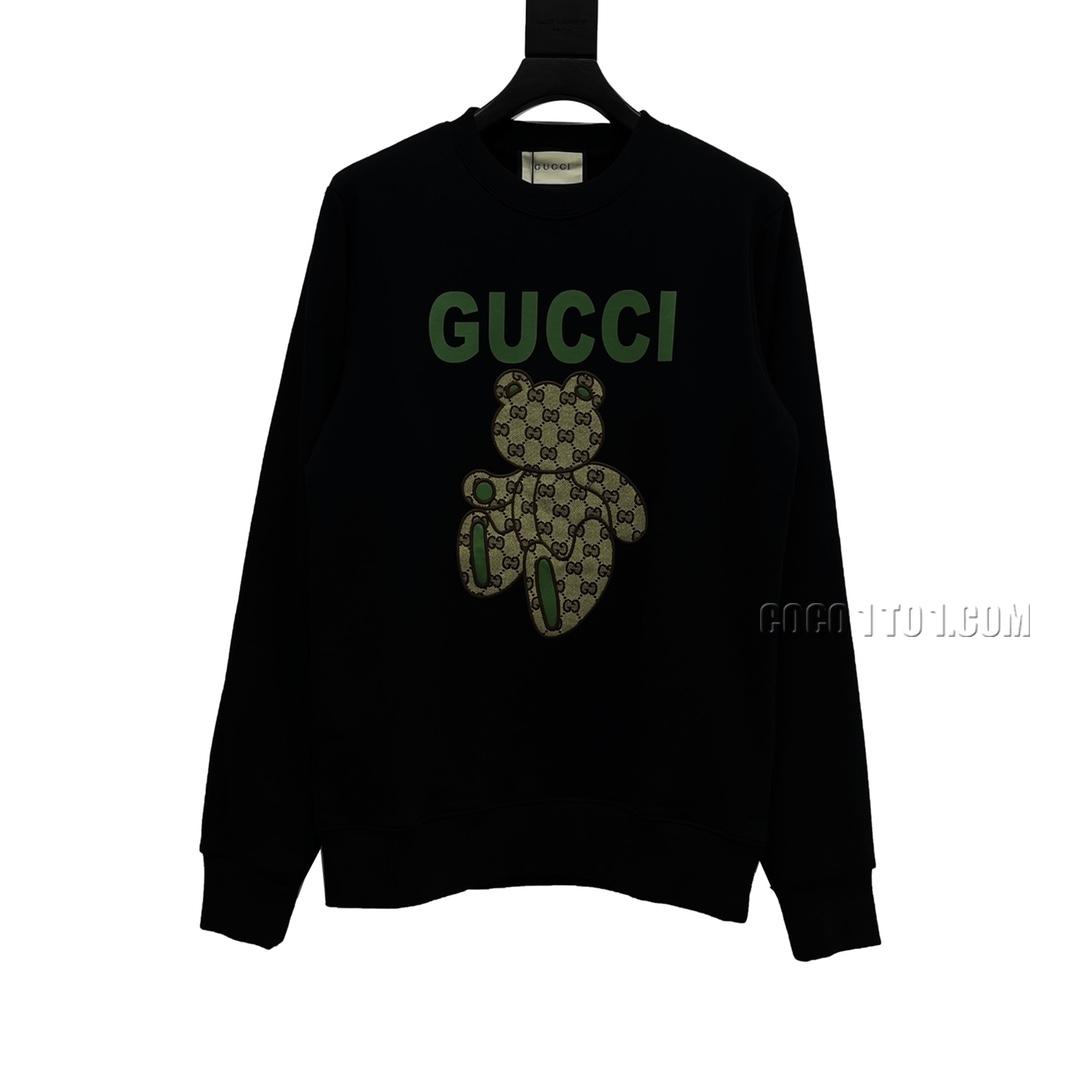 Gucci Bear Patch Letter Logo Crewneck Sweatshirt N42901