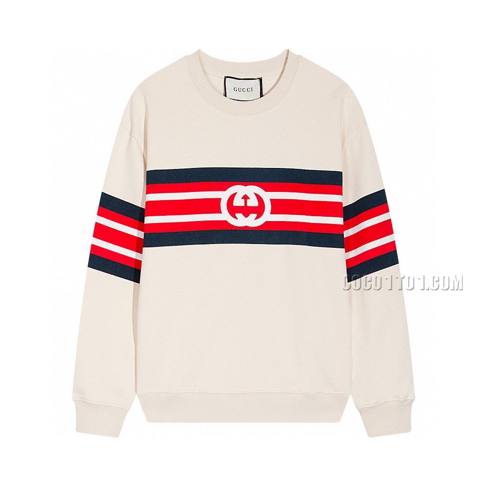 Gucci Rubber Band Double G Letter Logo Round Neck Sweatshirt N42901