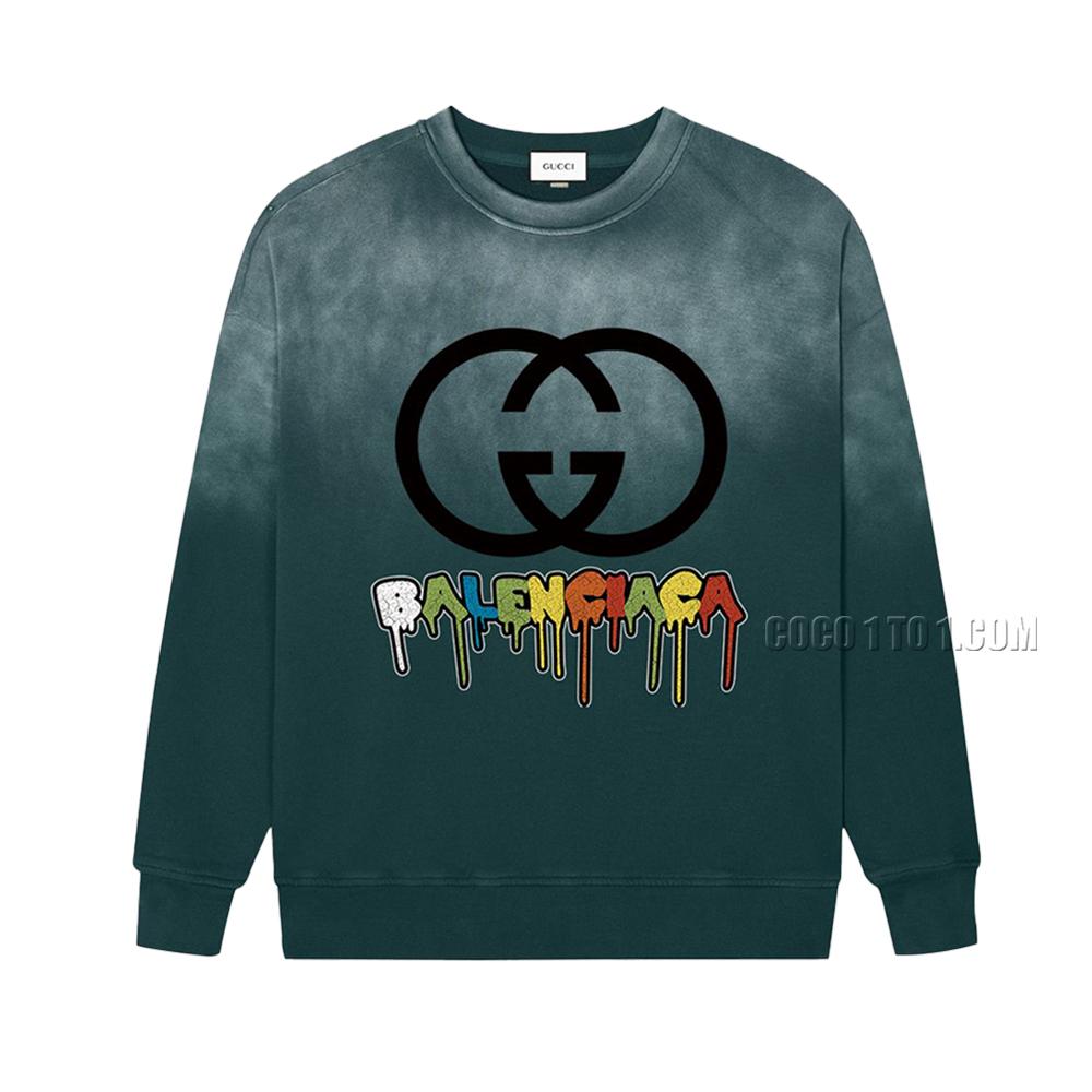 Gucci Autumn/Winter New American Acid Washed Heavy Duty Tie Dye Round Neck Sweatshirt N42901