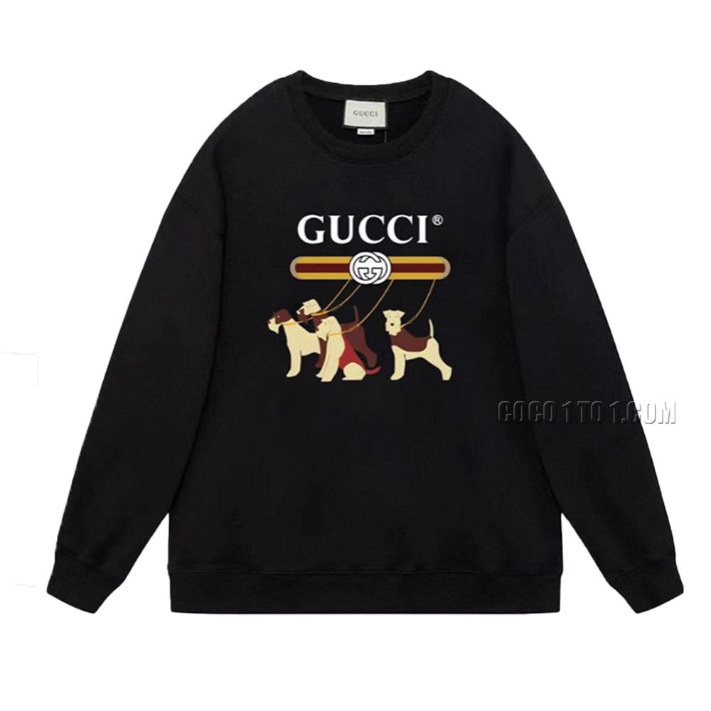 Gucci New Puppy Printed Logo Round Neck Sweatshirt N42901