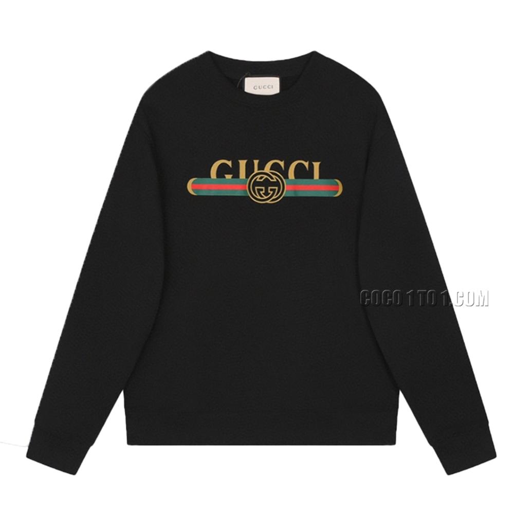 Gucci New Classic Interlocking Double G Belt Printed Logo Round Neck Sweatshirt N42901
