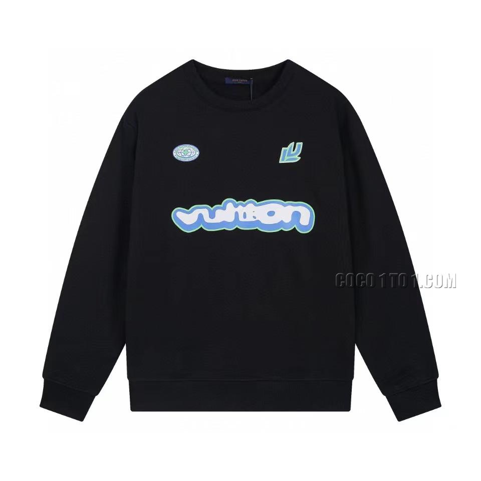 Louis Vuitton Brand New Front and Back Embossed Flower Round Neck Sweatshirt N42901