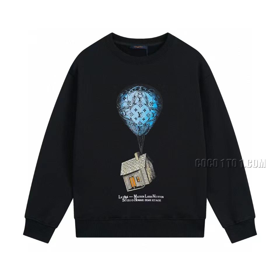 Louis Vuitton Hot Air Balloon House Pattern Embossed Flower Round Neck Sweatshirt N42901