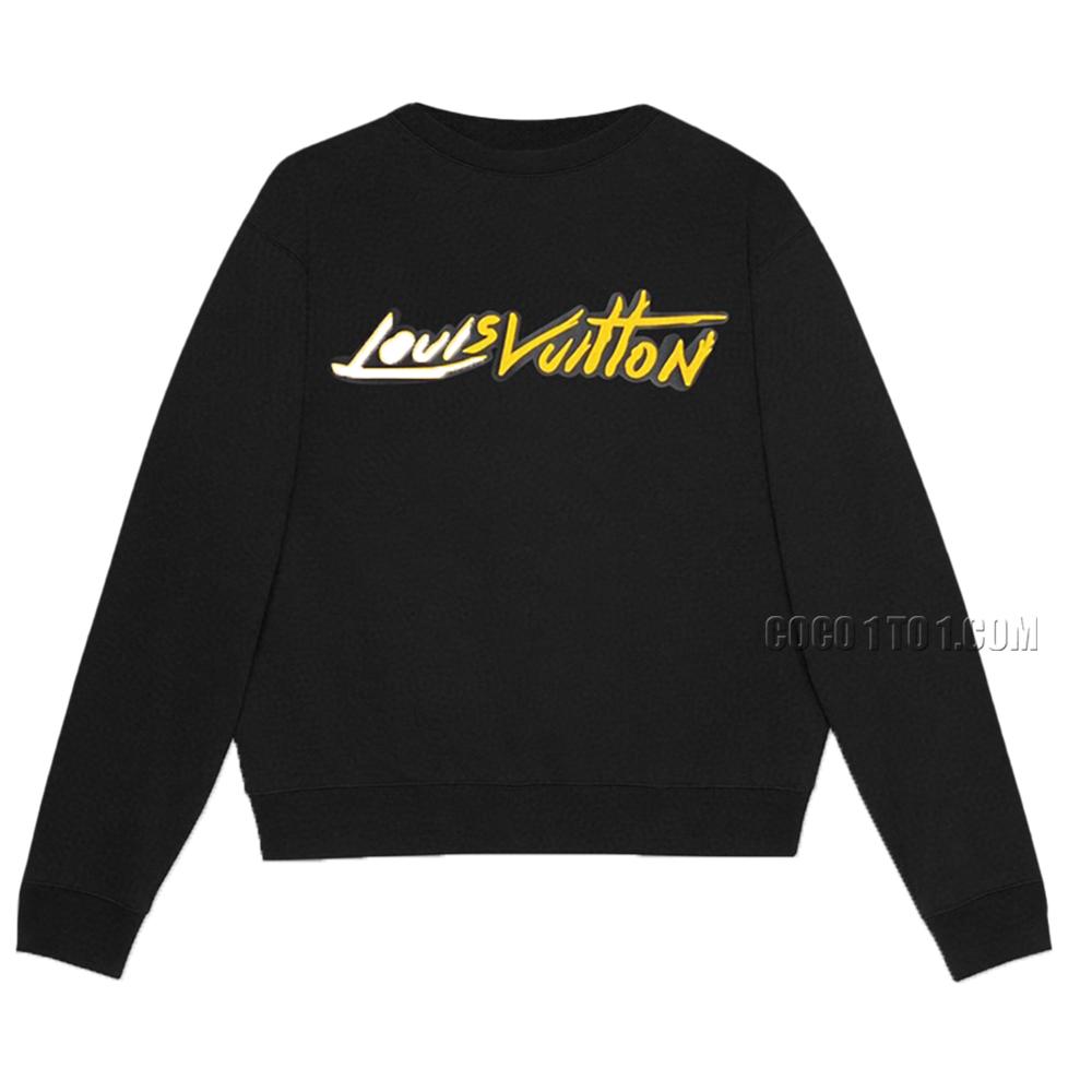 Louis Vuitton Limited Edition Show Style Basic Art Grass Yellow Letter Logo Round Neck Sweatshirt N42901