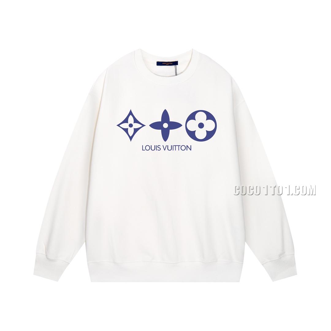 Louis Vuitton Classic Trifold Pattern Printed Round Neck Sweatshirt N42901
