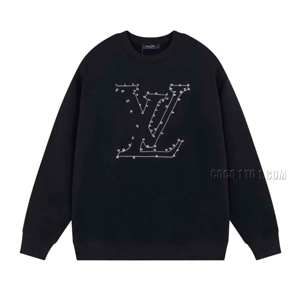 Louis Vuitton Gold Mine Series Logo Printed Embroidered Classic Pullover Round Neck Sweatshirt N42901