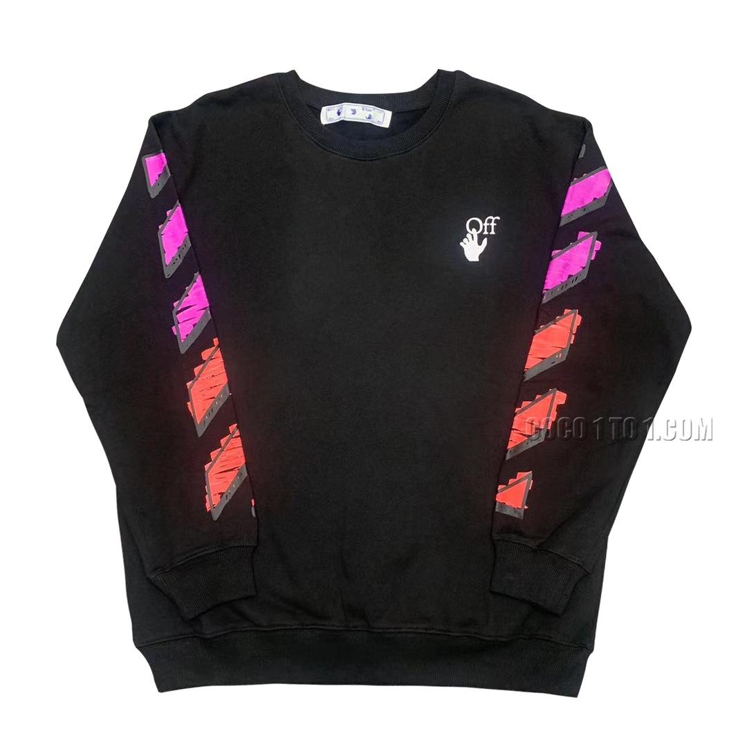 Off-White Marker Purple Orange Graffiti Arrow Unisex Couple Same Style Loose Cotton Pullover Round Neck Sweatshirt N42901