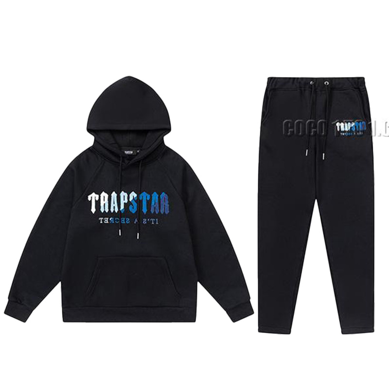 Trapstar White and Blue Towel Embroidered Fleece-lined Sweatshirt N42901