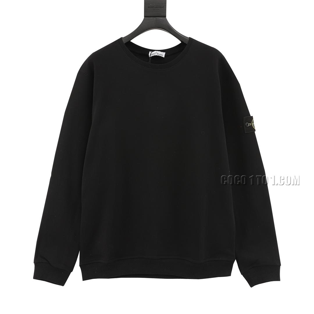 Stone Island Classic Arm Badge Loopback Round Neck Sweatshirt N42901