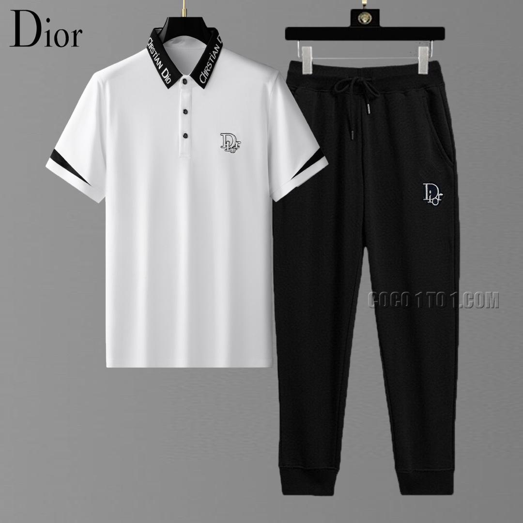 Dior 24 Official Website Same Style World-Renowned Luxury Brand Summer Men's High-Quality Silk Gloss Turn-Down Collar Suit N42503