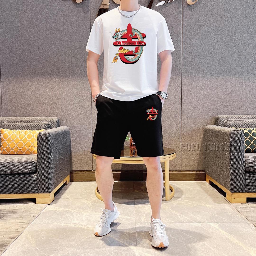 Dior24 New Men's Short Sleeve Shorts Suit N42503