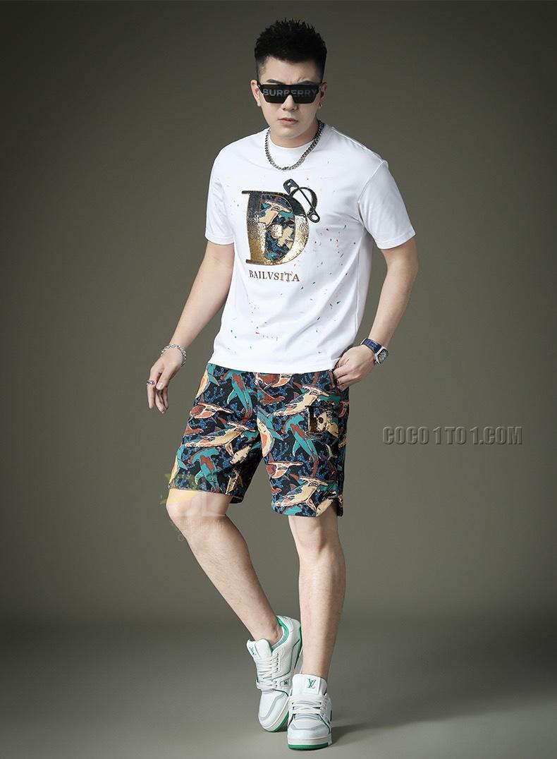 Dior 24 Official Website Same Style World-Renowned Luxury Brand Summer Men's Shorts Suit N42503