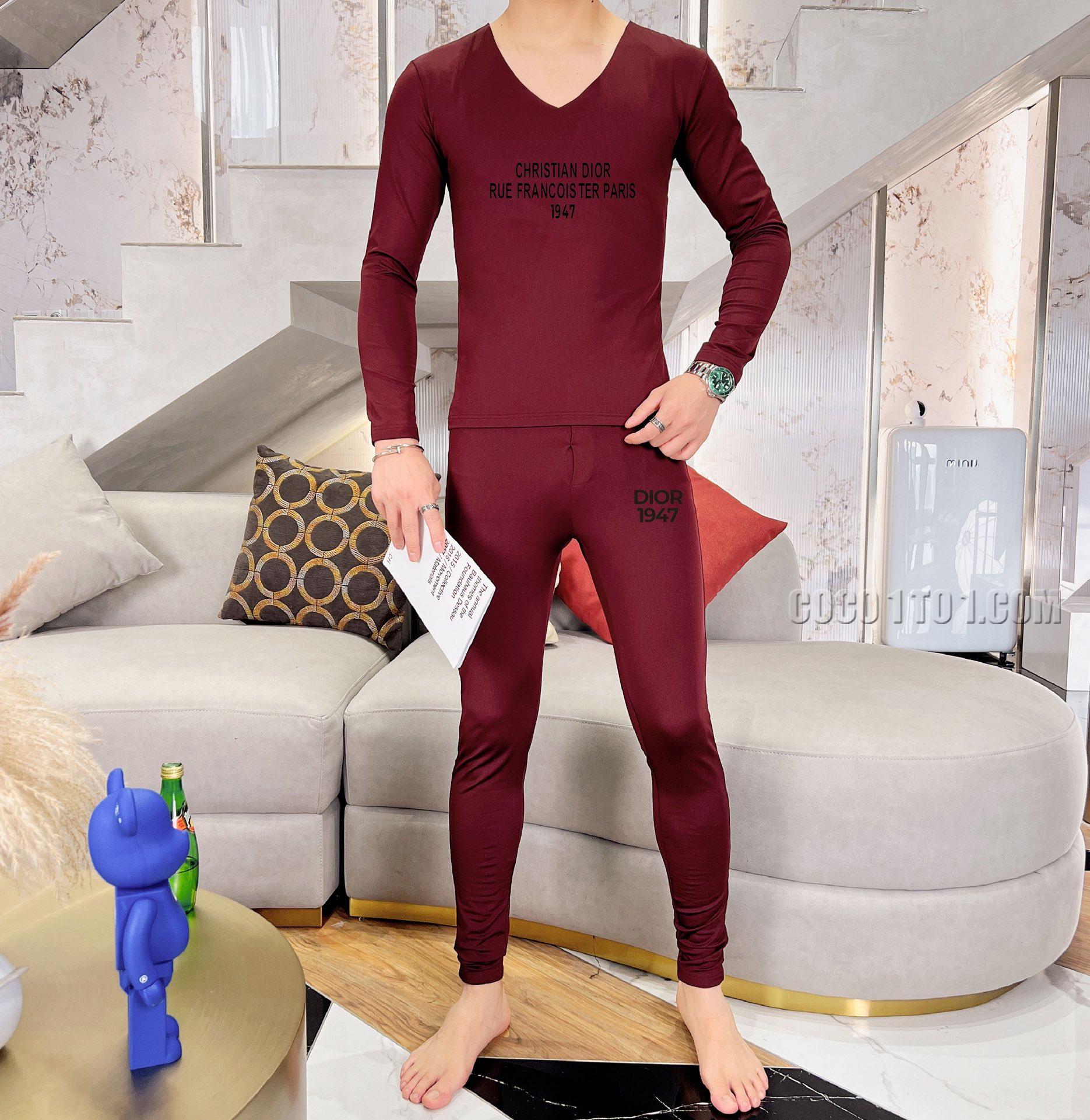 Dior Cashmere Lined Top Quality Autumn/Winter New Men's Underwear Suit N42503