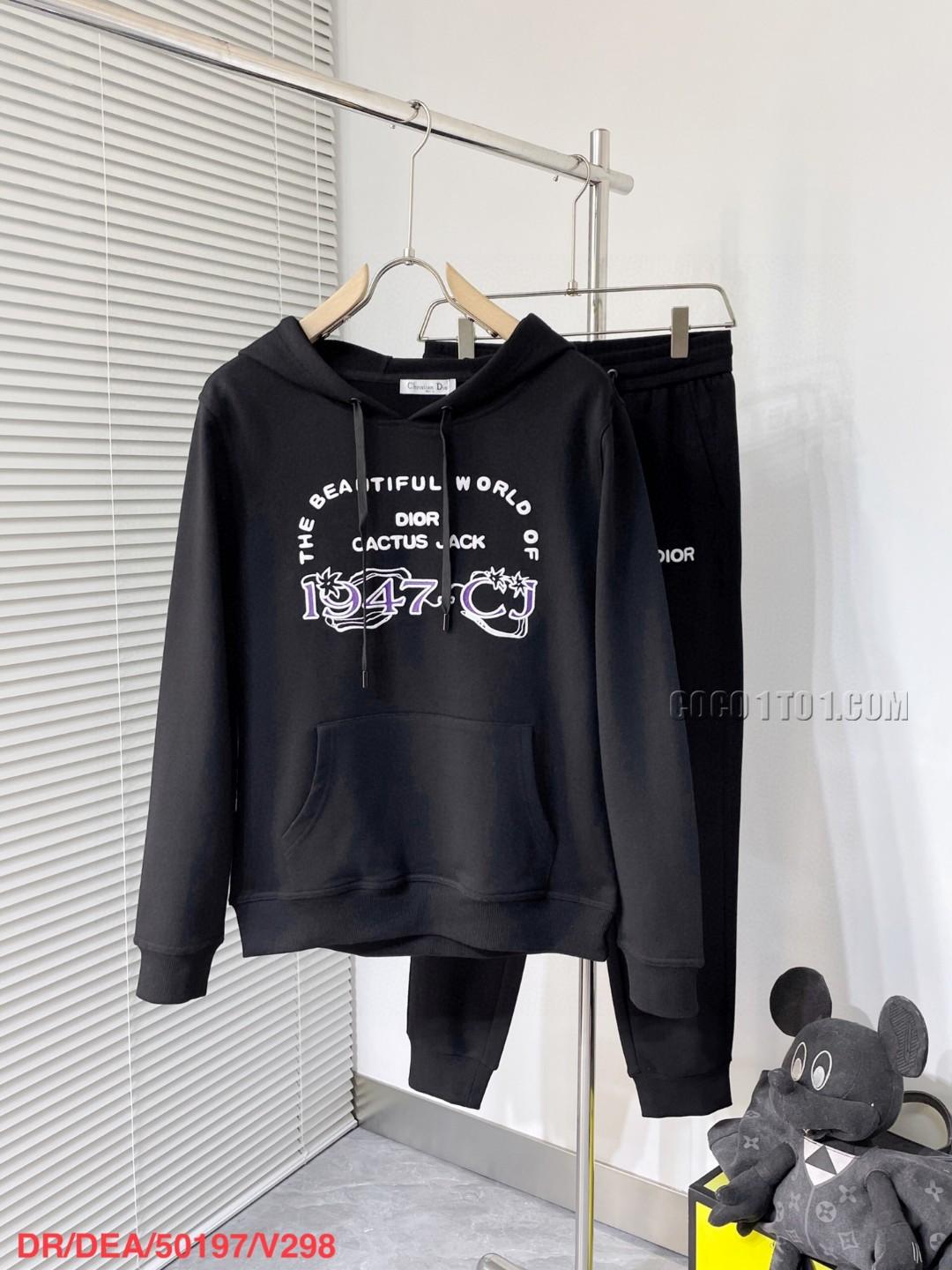 Dior Autumn/Winter New Oblique Print Embroidered Logo Hoodie Sweatpants Suit N42503