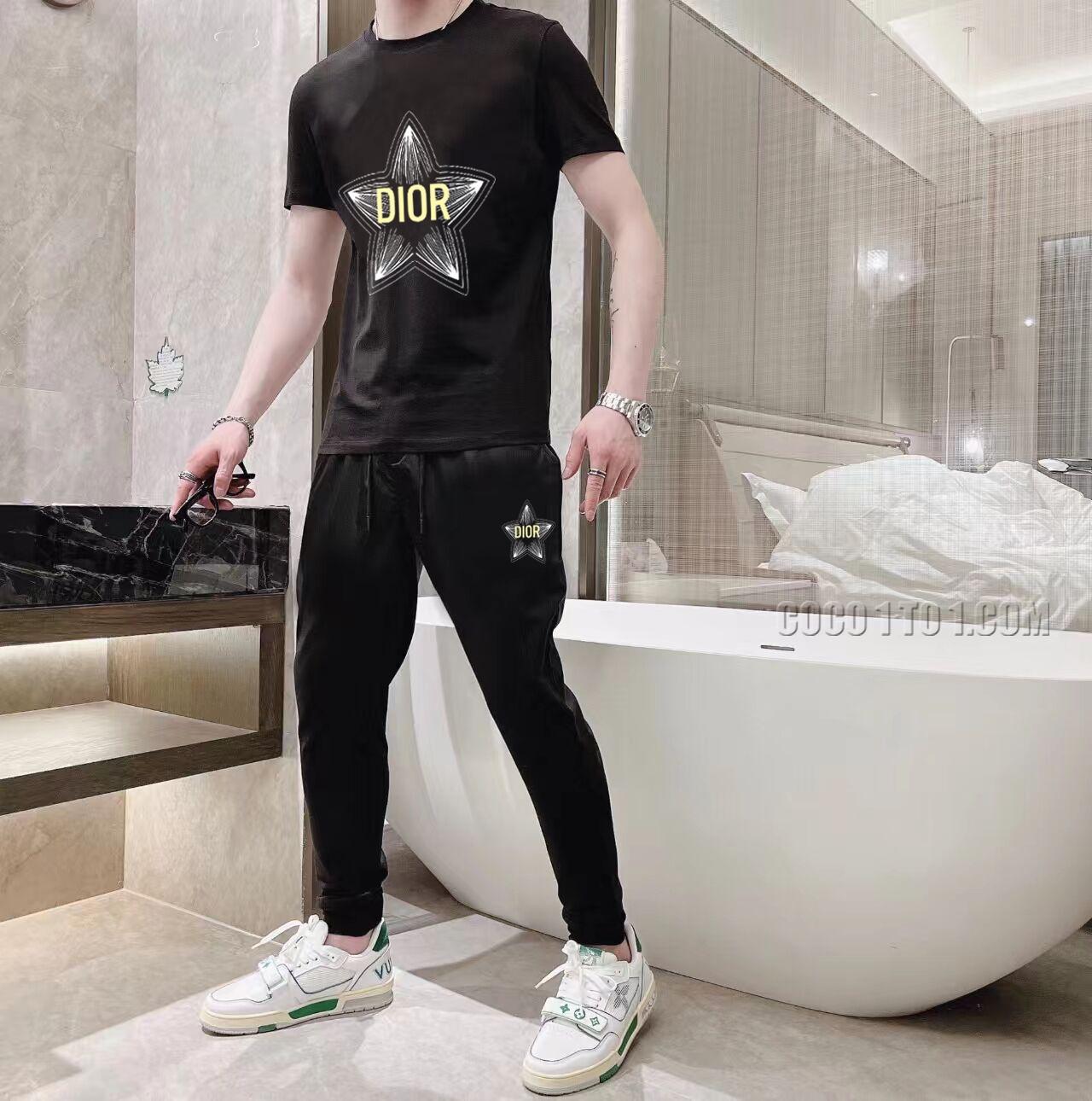 Dior (Fat Gospel) official website same style world-famous luxury brand summer Men's (double satin) high-quality Suit N42503