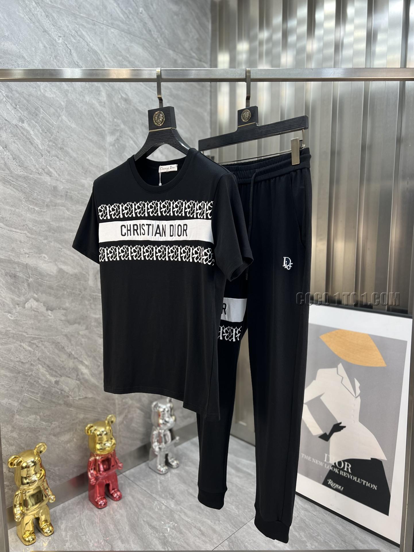 Dior official website same style world-famous luxury brand summer Men's short-sleeved Suit N42503