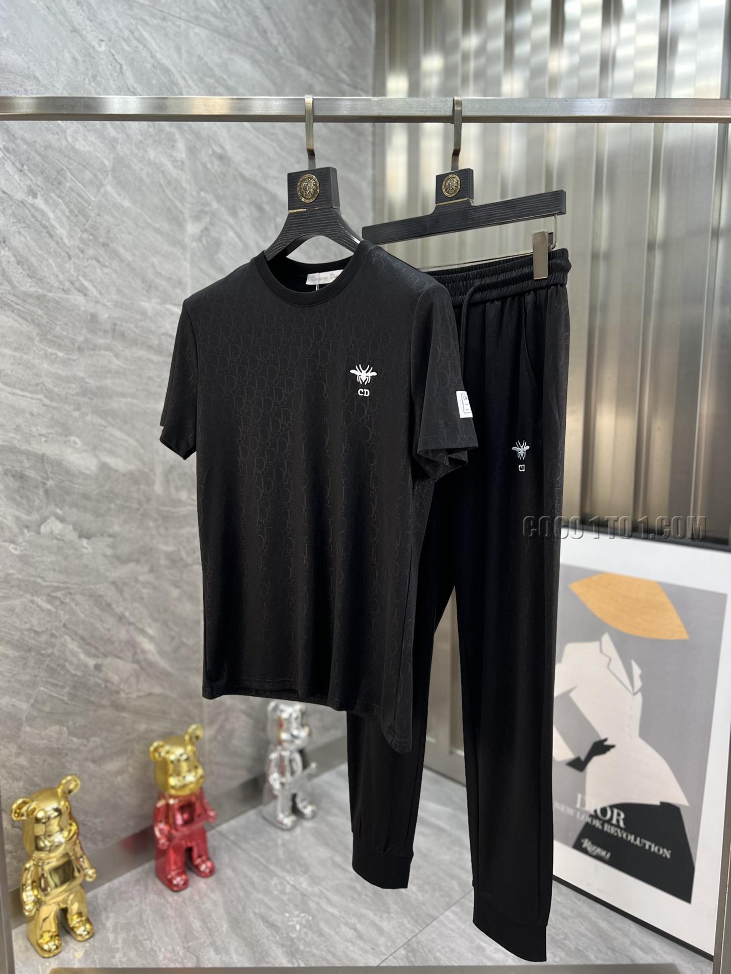 Dior official website same style world-famous luxury brand summer Men's short-sleeved Suit N42503