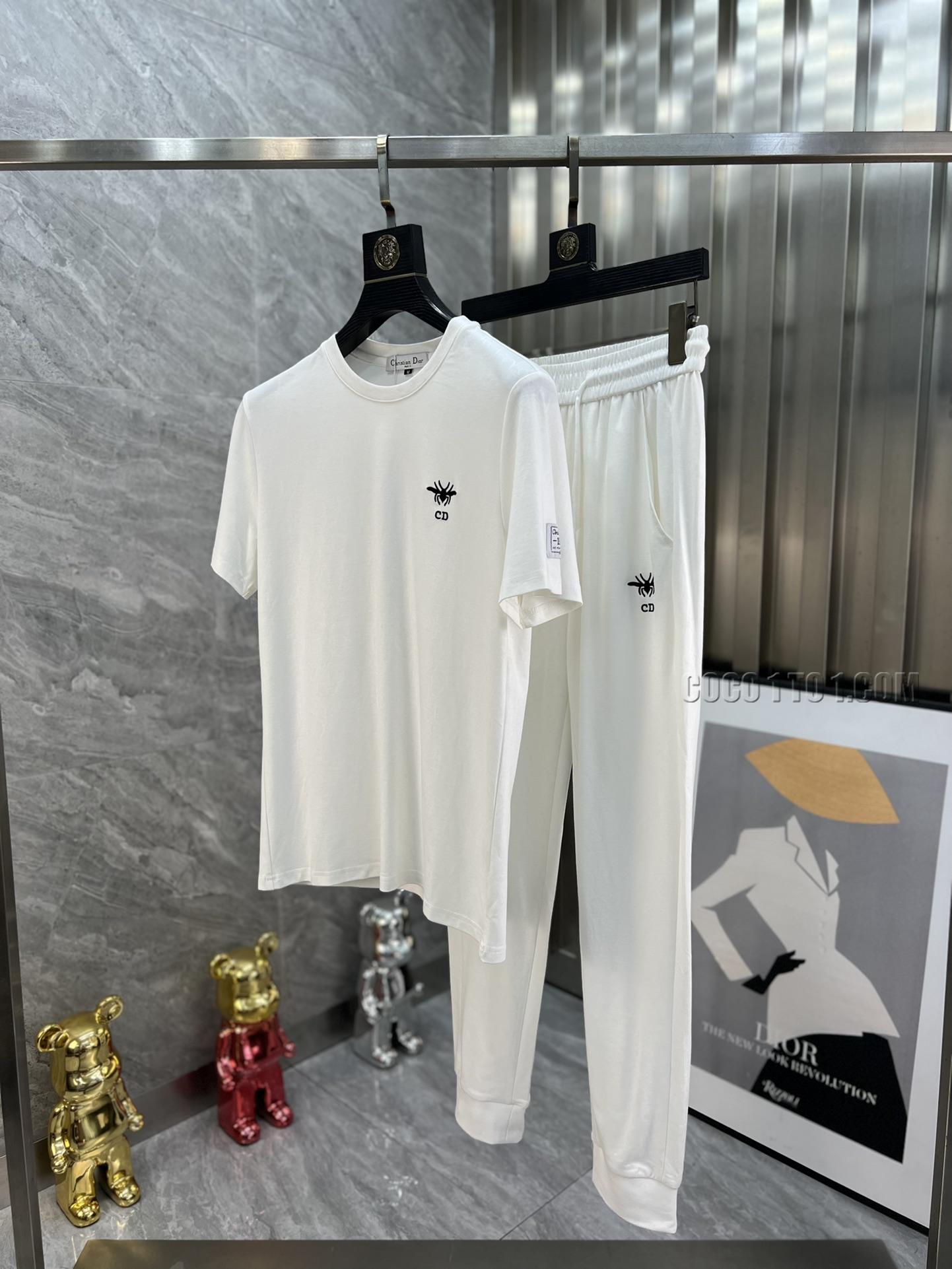 Dior official website same style world-famous luxury brand summer Men's short-sleeved Suit N42503