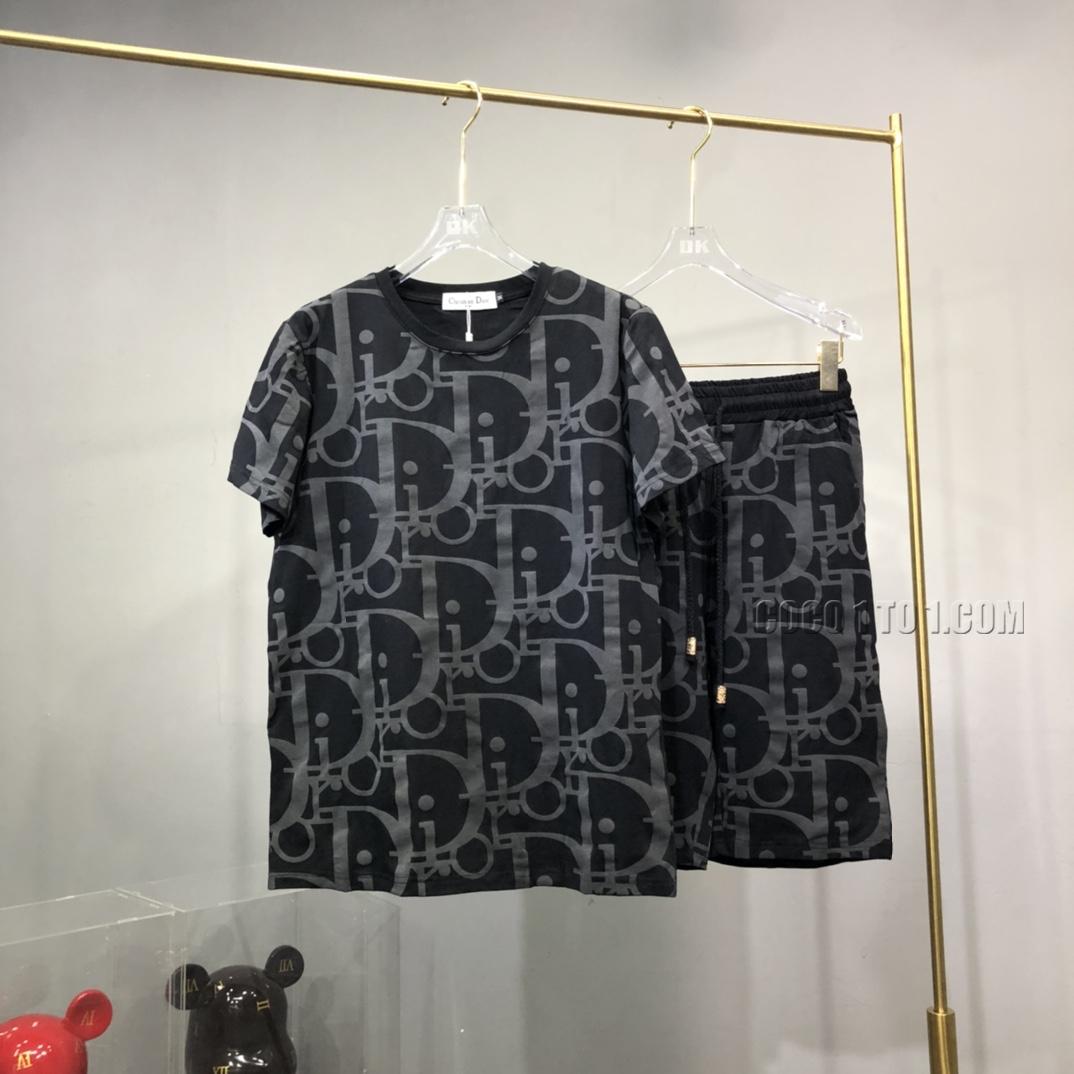 Dior spring and summer latest classic design short-sleeved T-shirt shorts Suit N42503