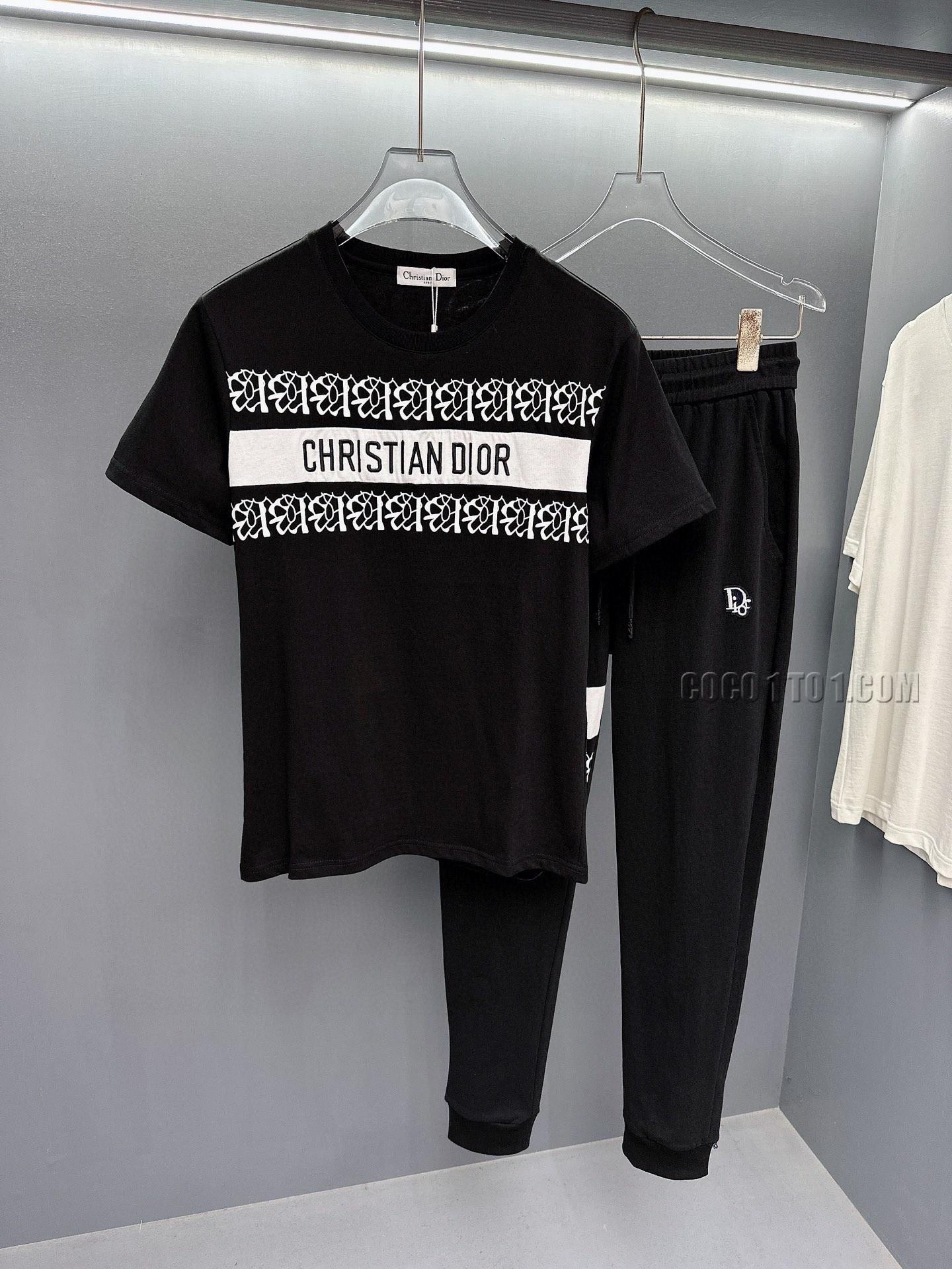 Dior official website same style world-famous luxury brand summer Men's short-sleeved Suit N42503