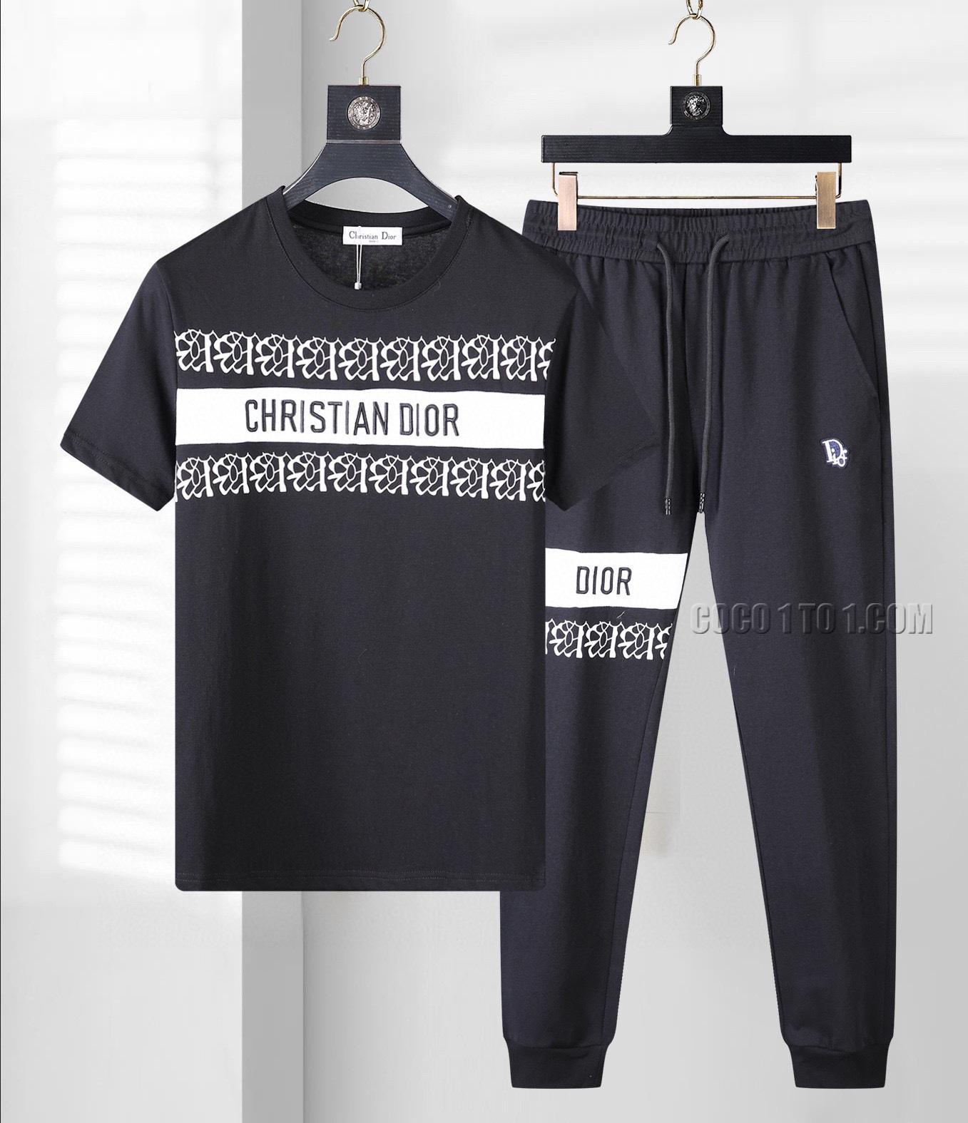 Dior official website same style world-famous luxury brand summer Men's short-sleeved Suit N42503