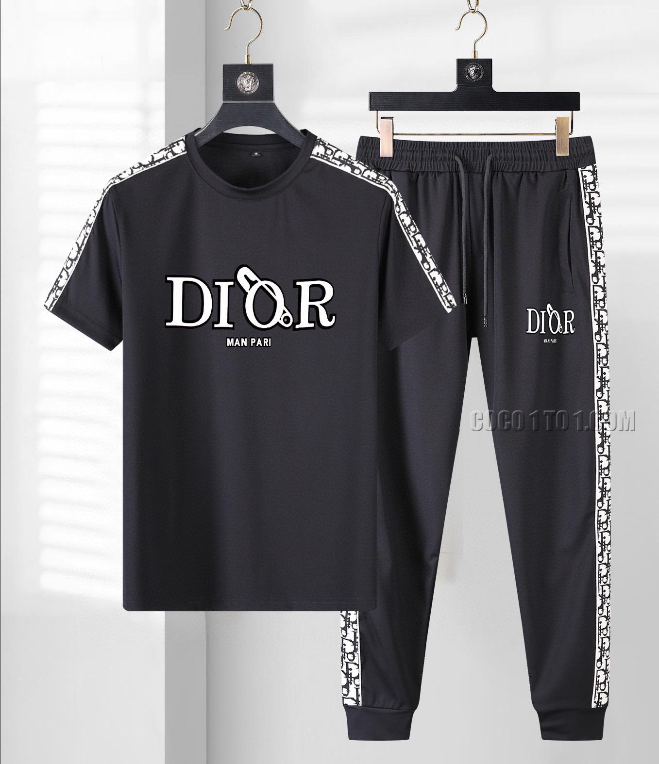 Dior official website same style world-famous luxury brand summer Men's short-sleeved Suit N42503