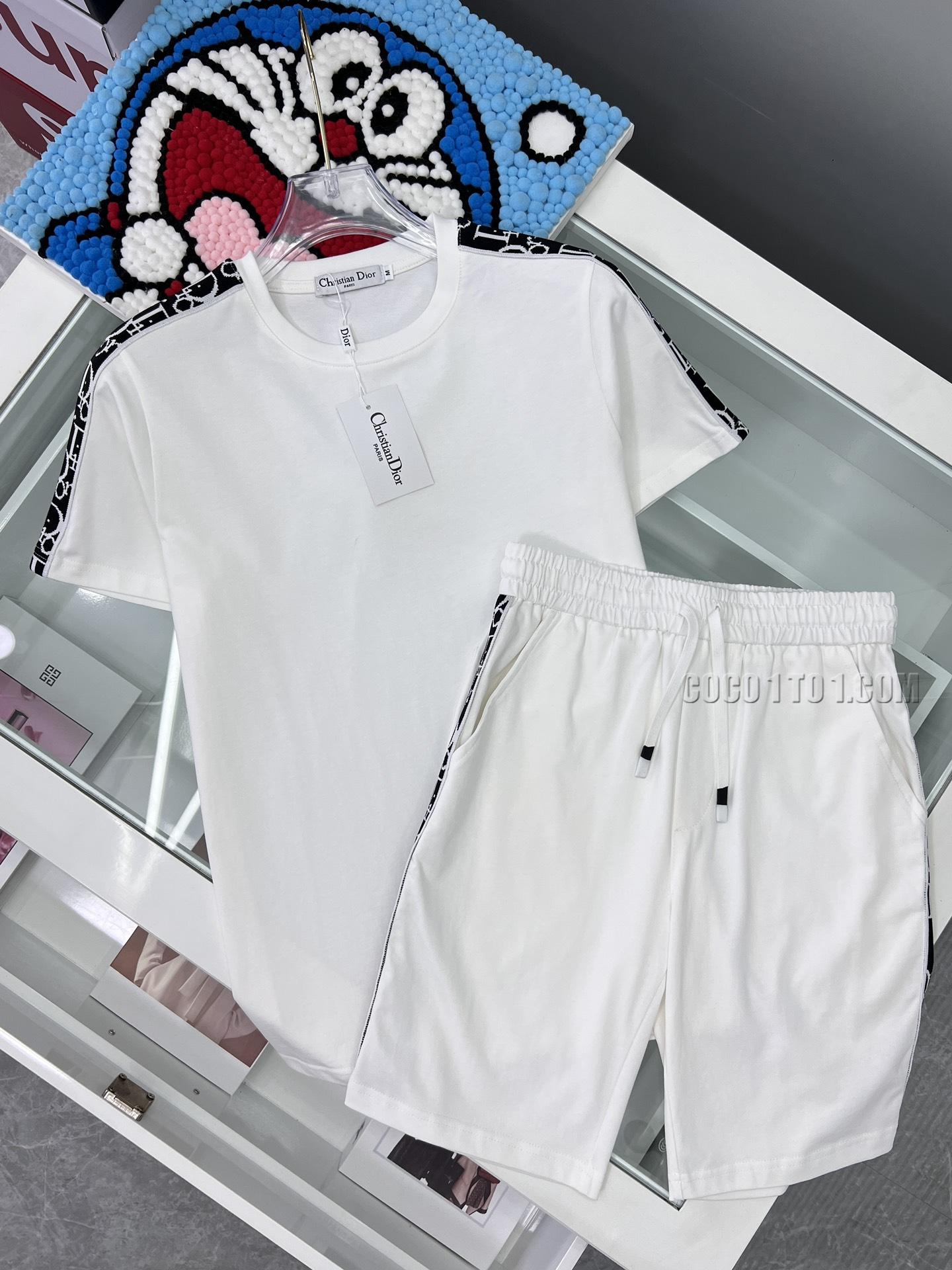 Dior summer new productlogo round neck short sleeve Suit N42503