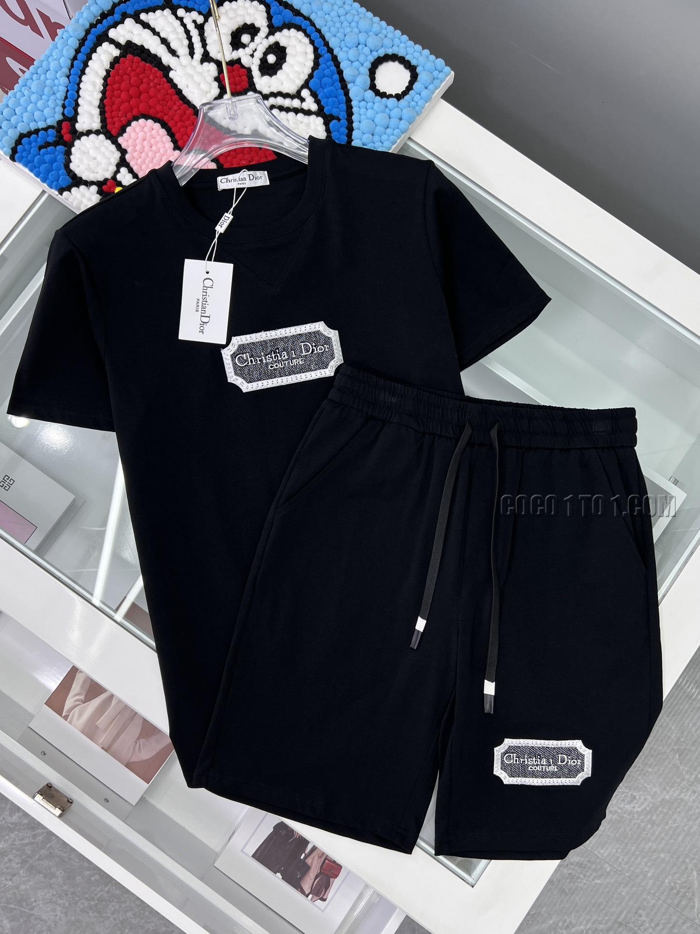 Dior summer new productlogo round neck short sleeve Suit N42503