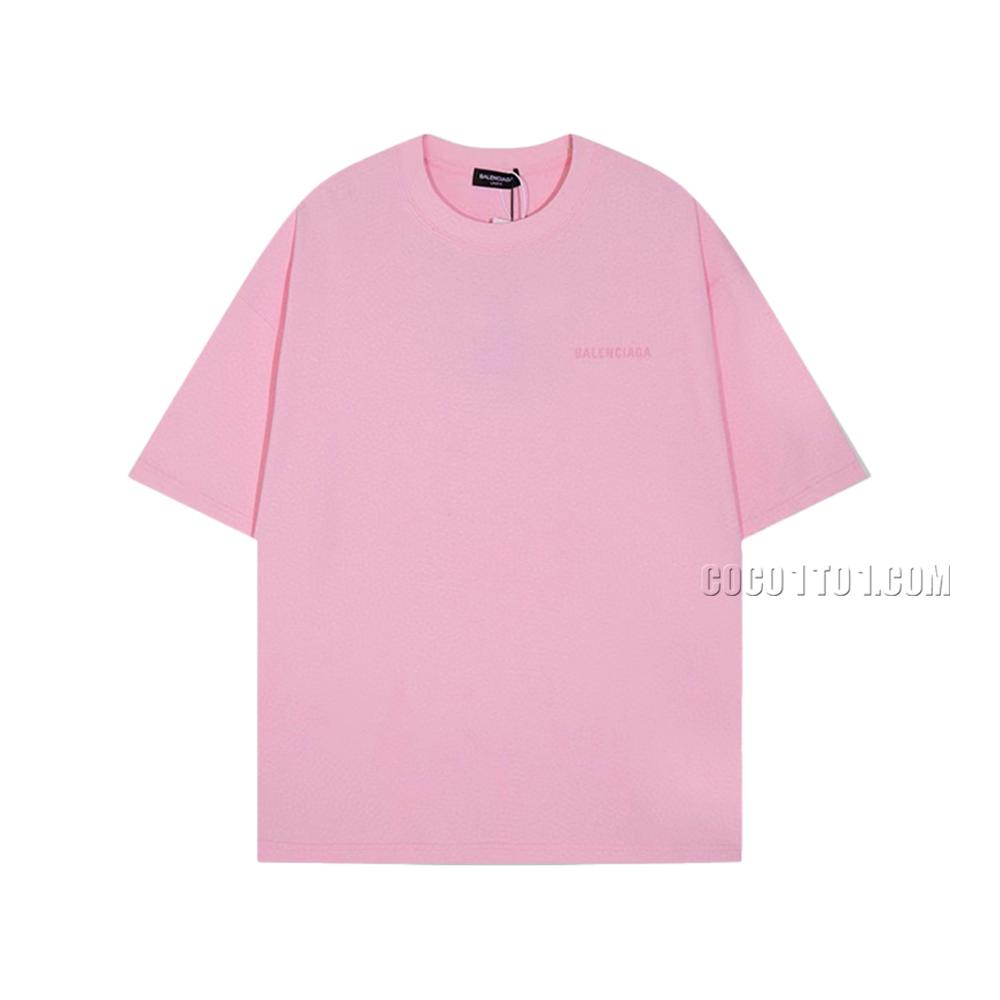 BALENCIAGA Parisian House  Letter Cracked Print Short Sleeve T-ShirtL