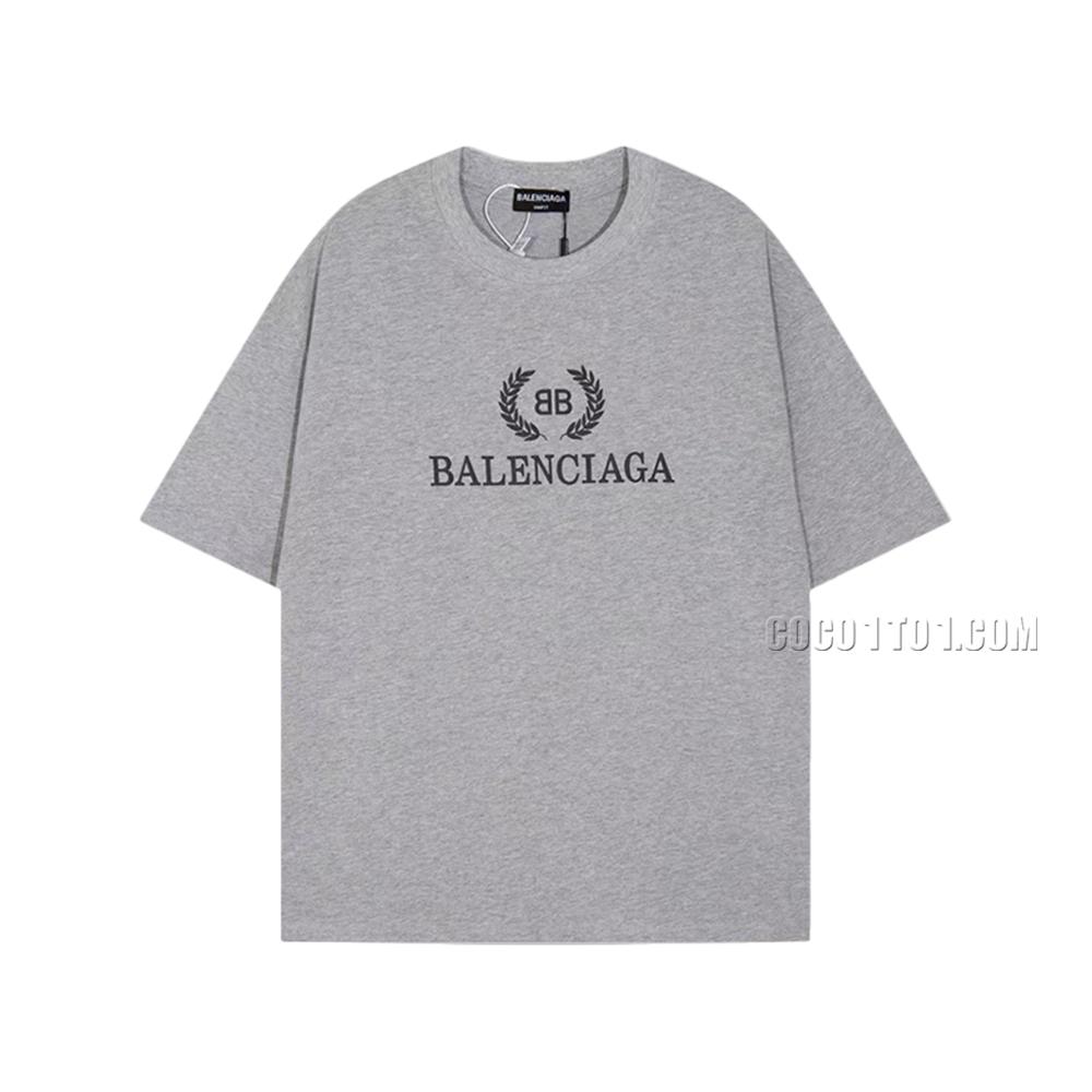 BALENCIAGA Parisian House  Wheat Theme Letter Print Short Sleeve T-ShirtL