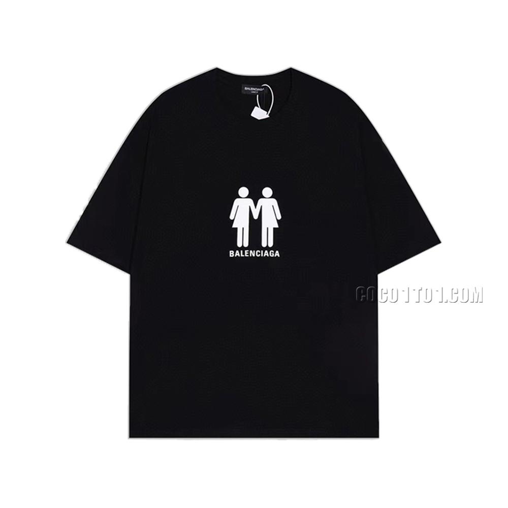 BALENCIAGA Parisian House  PRIDE Double Portrait Flag Print Short Sleeve T-ShirtL