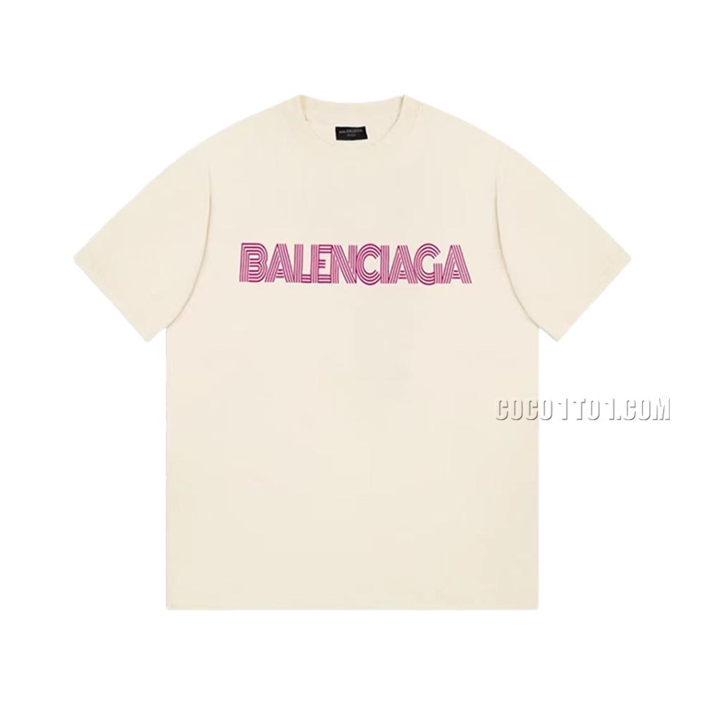 Balenciaga Limited Edition Double B Sketch Bullet Curtain Velvet Casual Short-Sleeve T-Shirt