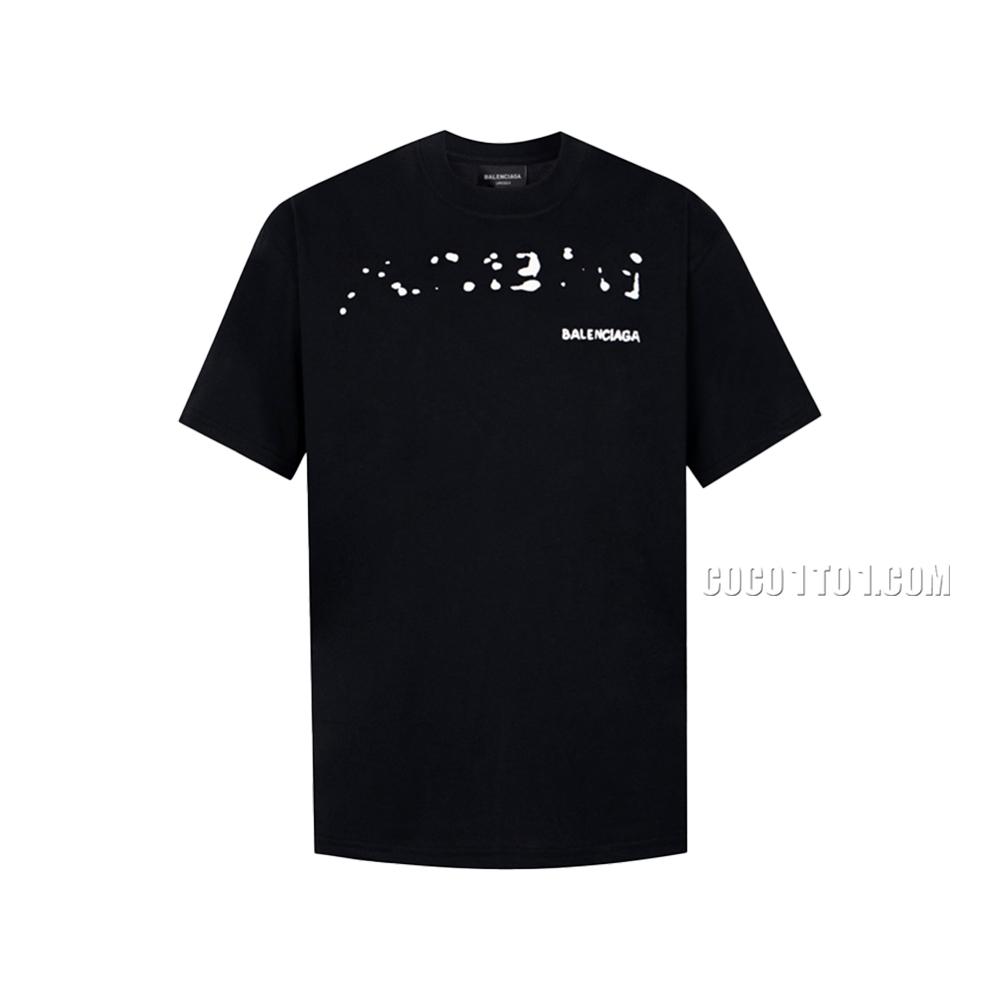 Balenciaga 23SS Back Clasp Rhinestone Short Sleeve T-shirt